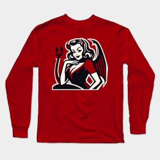 Retro Devil Girl Long Sleeve T-Shirt